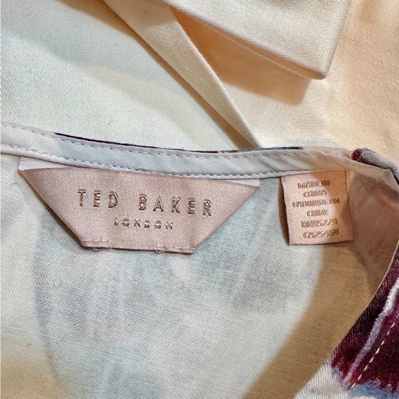 TED BAKER, BONNAY TRANQUILITY, TIE WAIST TUNIC TOP. CAN BE TIED IN FRONT OR BACK - Picture 8 of 10